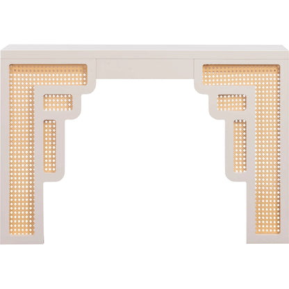 Suzie Rattan Console Table by TOV Furniture. Made from mdf, rattan in a modern style.