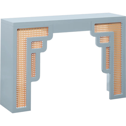 Suzie Rattan Console Table by TOV Furniture. Made from mdf, rattan in a modern style.