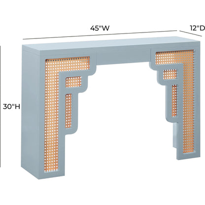Suzie Rattan Console Table by TOV Furniture. Made from mdf, rattan in a modern style.