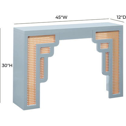 Suzie Rattan Console Table by TOV Furniture. Made from mdf, rattan in a modern style.