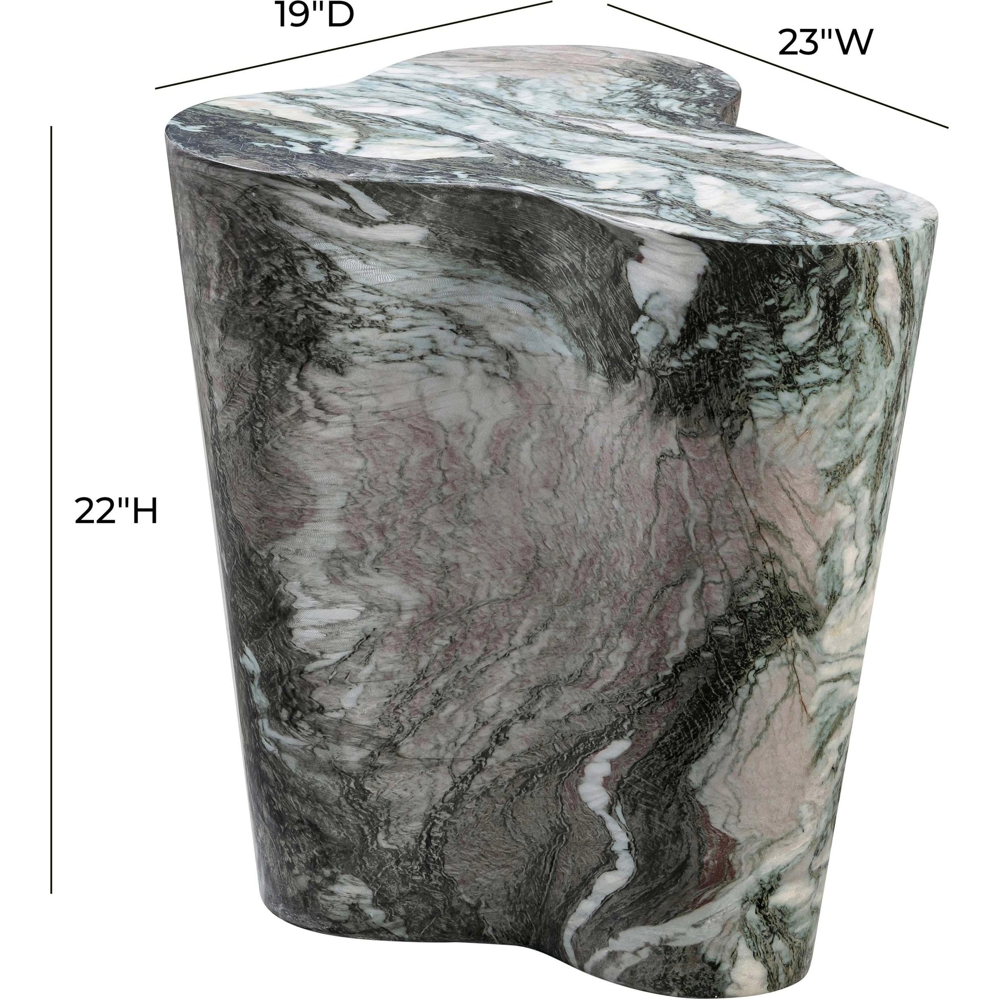 Slab Side Table by TOV Furniture. Made from concrete in a modern style.