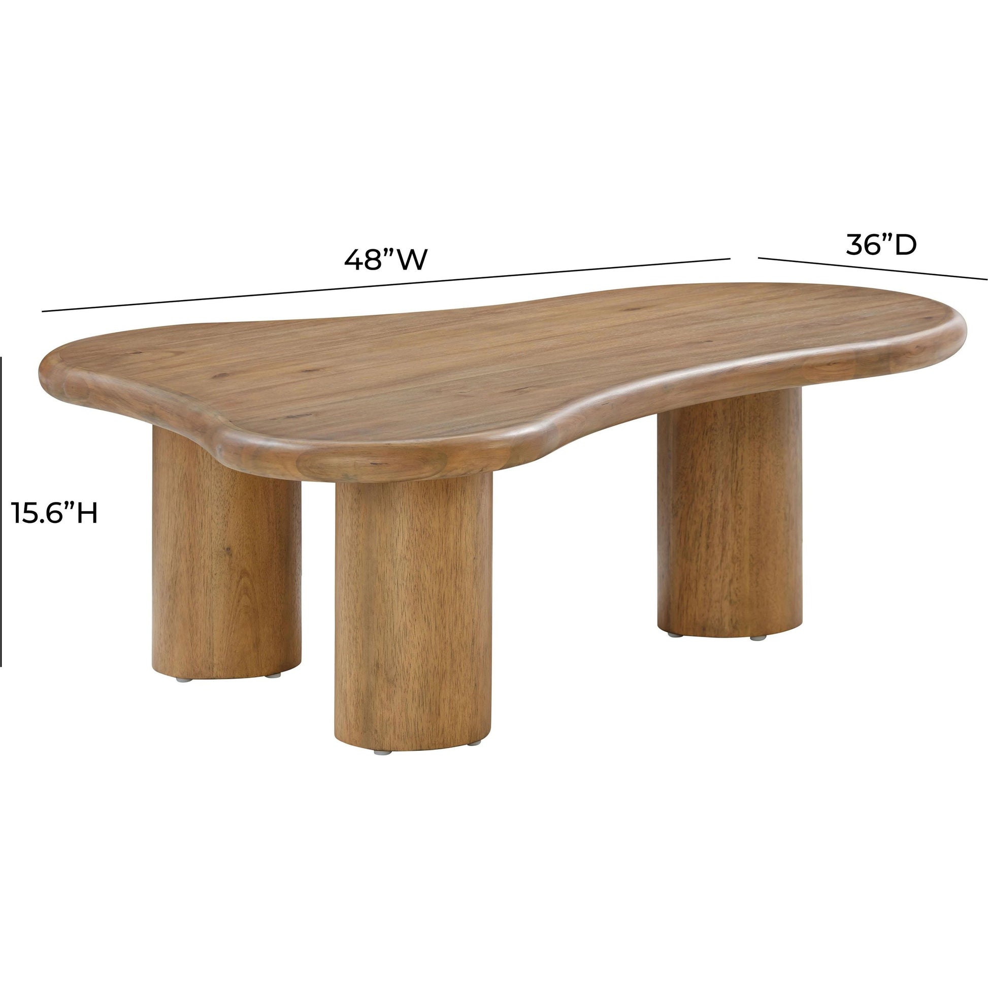 Gotham Coffee Table by TOV Furniture in cognac. Made from acacia, acacia veneer, plywood in a modern style.