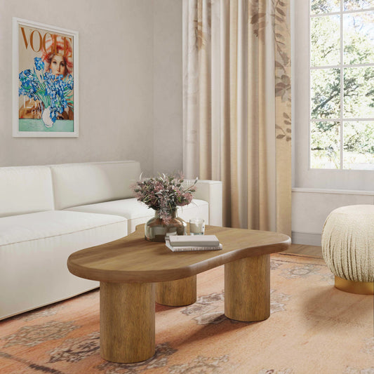 Gotham Coffee Table by TOV Furniture in cognac. Made from acacia, acacia veneer, plywood in a modern style.
