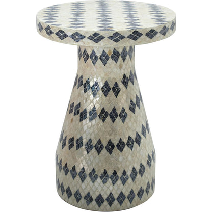 Halio Shell Side Table by TOV Furniture. Made from mdf, shell in a eclectic & global style.