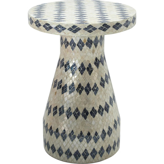 Halio Shell Side Table by TOV Furniture. Made from mdf, shell in a unique style.