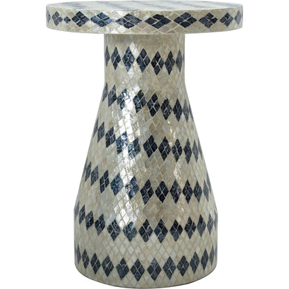 Halio Shell Side Table by TOV Furniture. Made from mdf, shell in a eclectic & global style.