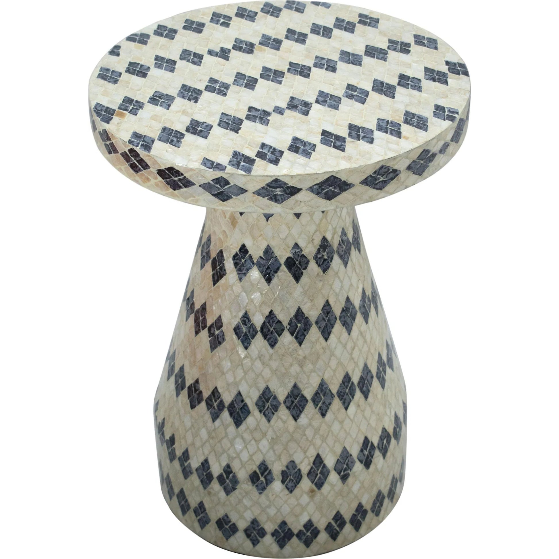 Halio Shell Side Table by TOV Furniture. Made from mdf, shell in a eclectic & global style.
