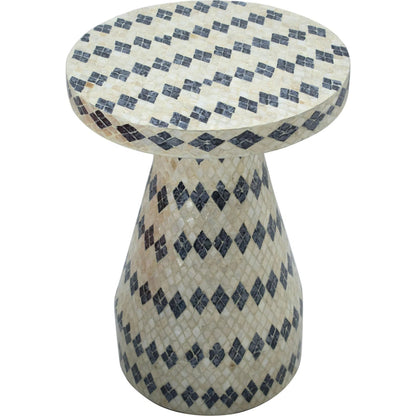 Halio Shell Side Table by TOV Furniture. Made from mdf, shell in a eclectic & global style.