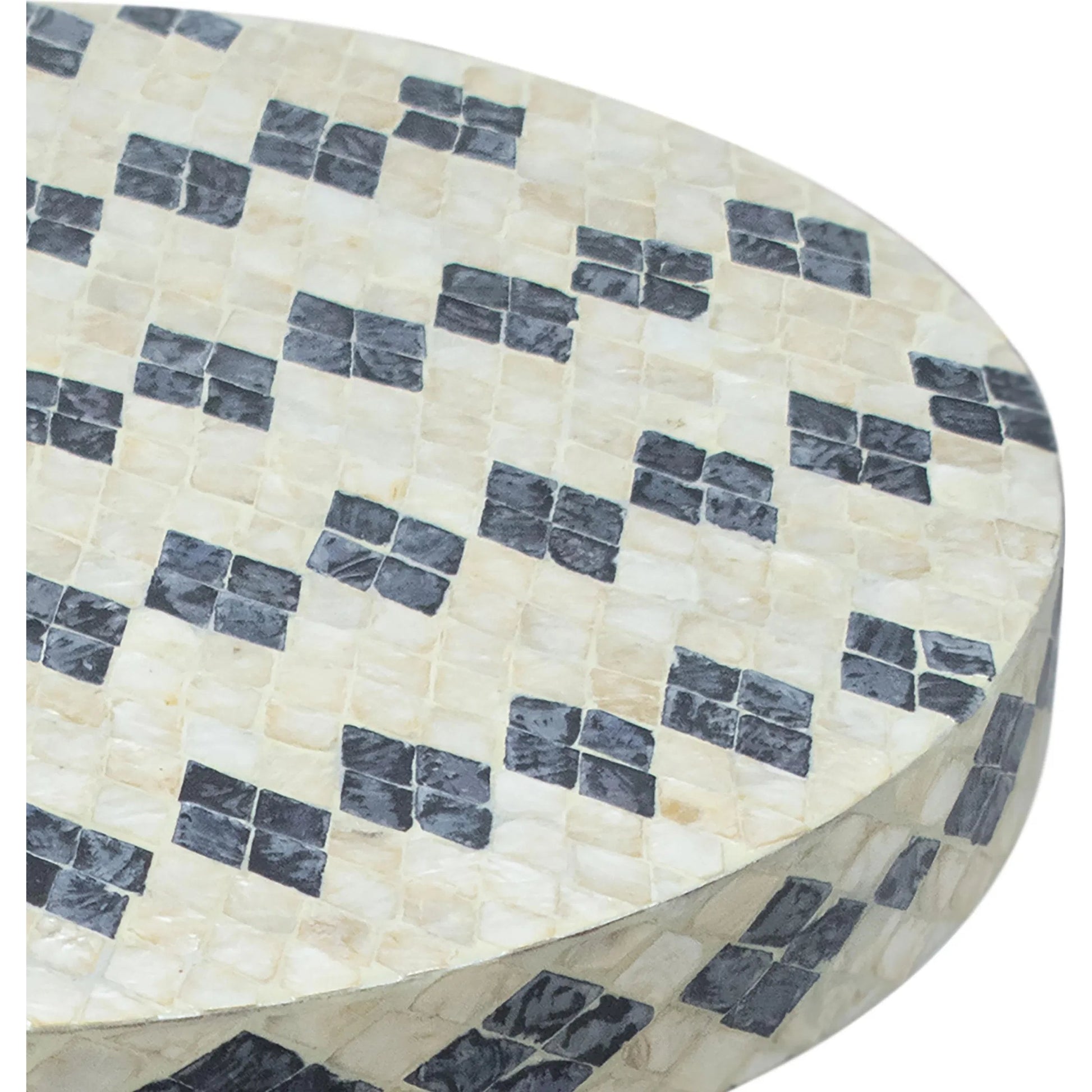 Halio Shell Side Table by TOV Furniture. Made from mdf, shell in a eclectic & global style.
