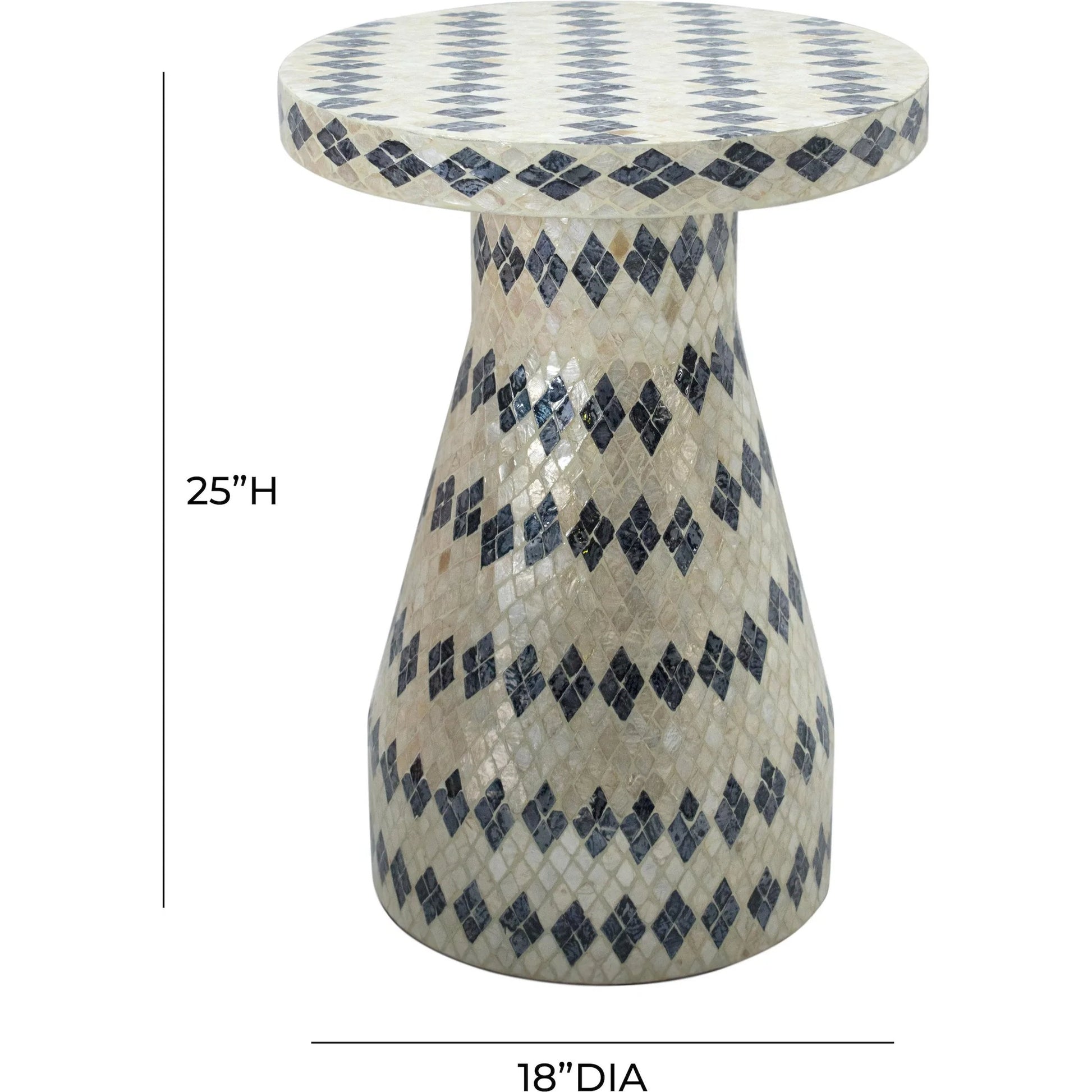 Halio Shell Side Table by TOV Furniture. Made from mdf, shell in a eclectic & global style.
