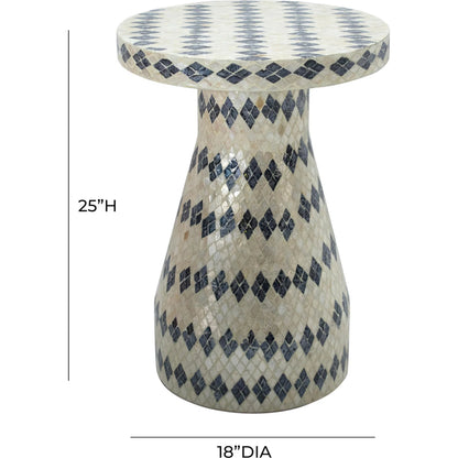 Halio Shell Side Table by TOV Furniture. Made from mdf, shell in a eclectic & global style.