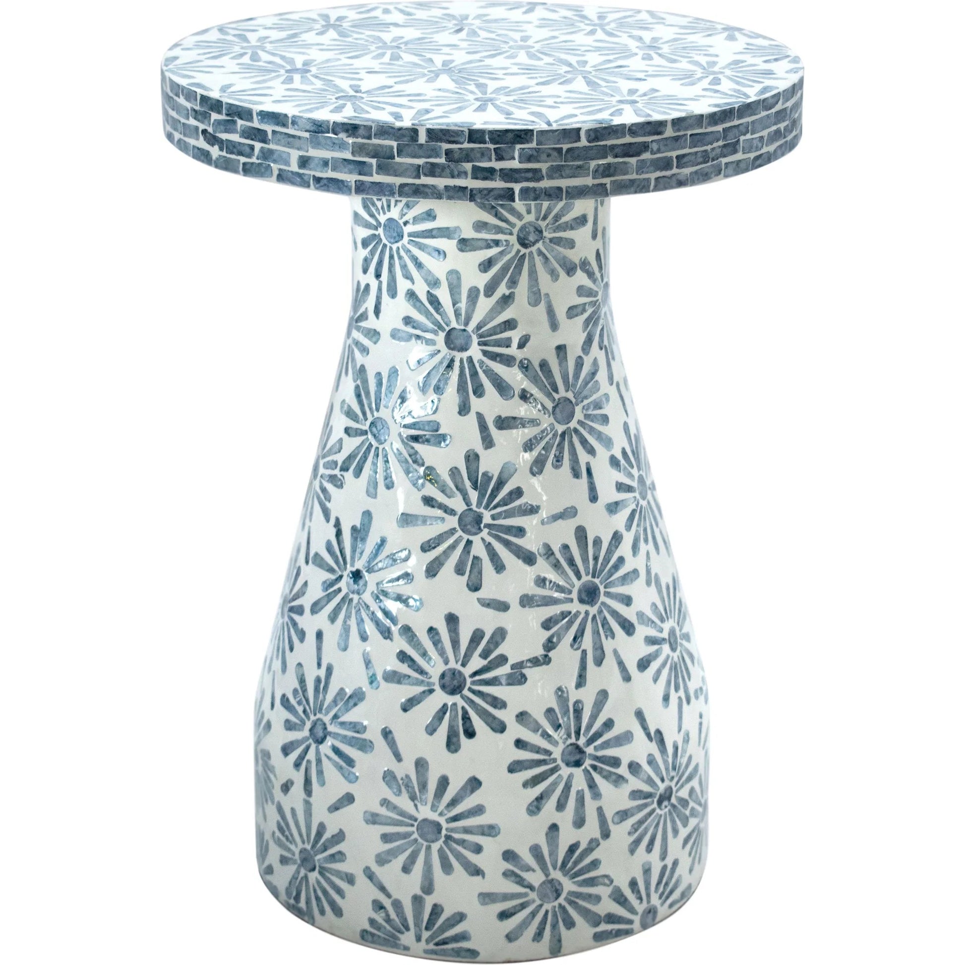 Halio Shell Side Table by TOV Furniture. Made from mdf, shell in a eclectic & global style.