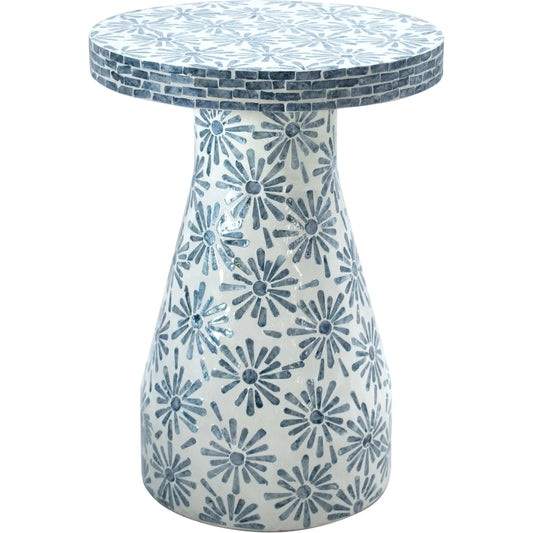 Halio Shell Side Table by TOV Furniture. Made from mdf, shell in a unique style.