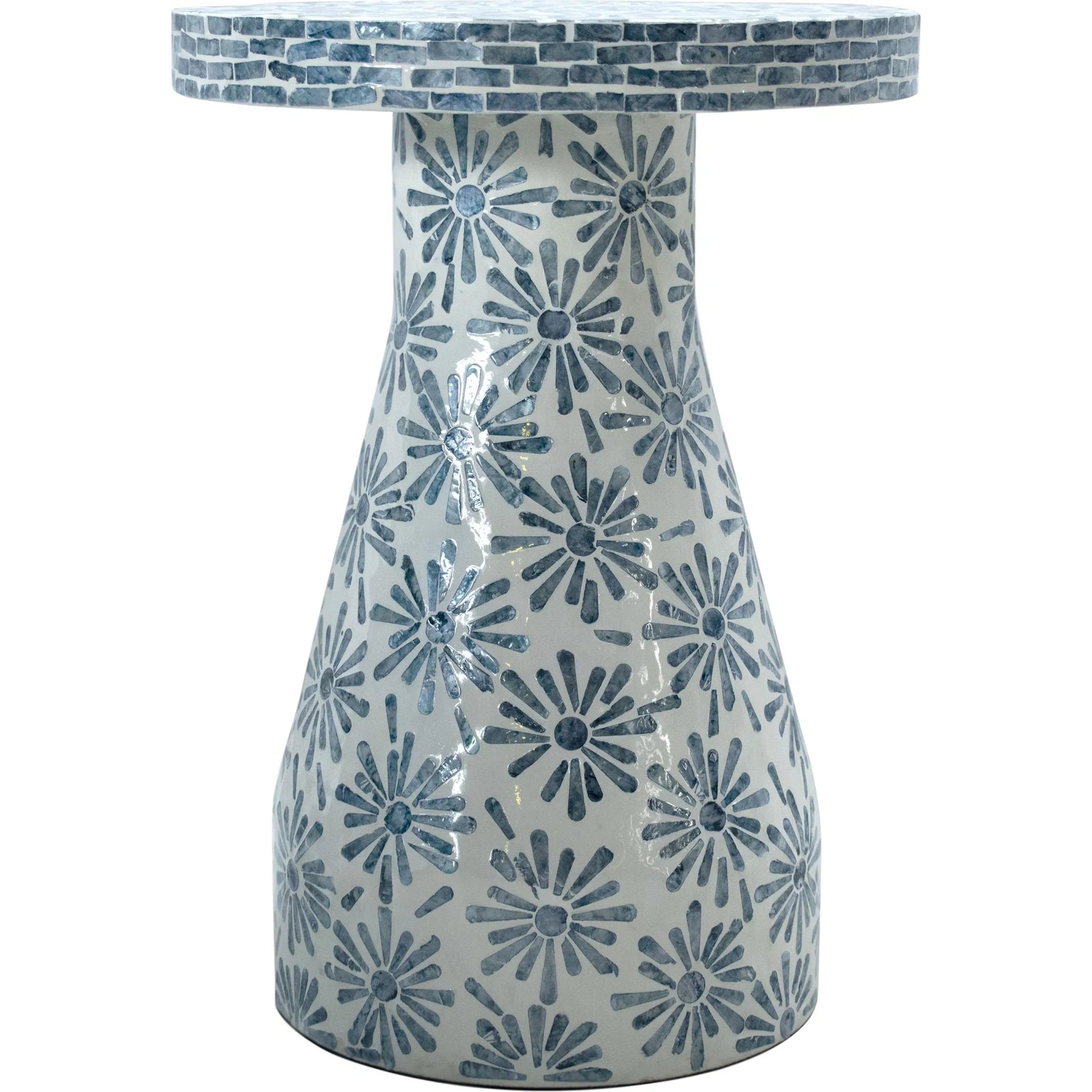 Halio Shell Side Table by TOV Furniture. Made from mdf, shell in a eclectic & global style.
