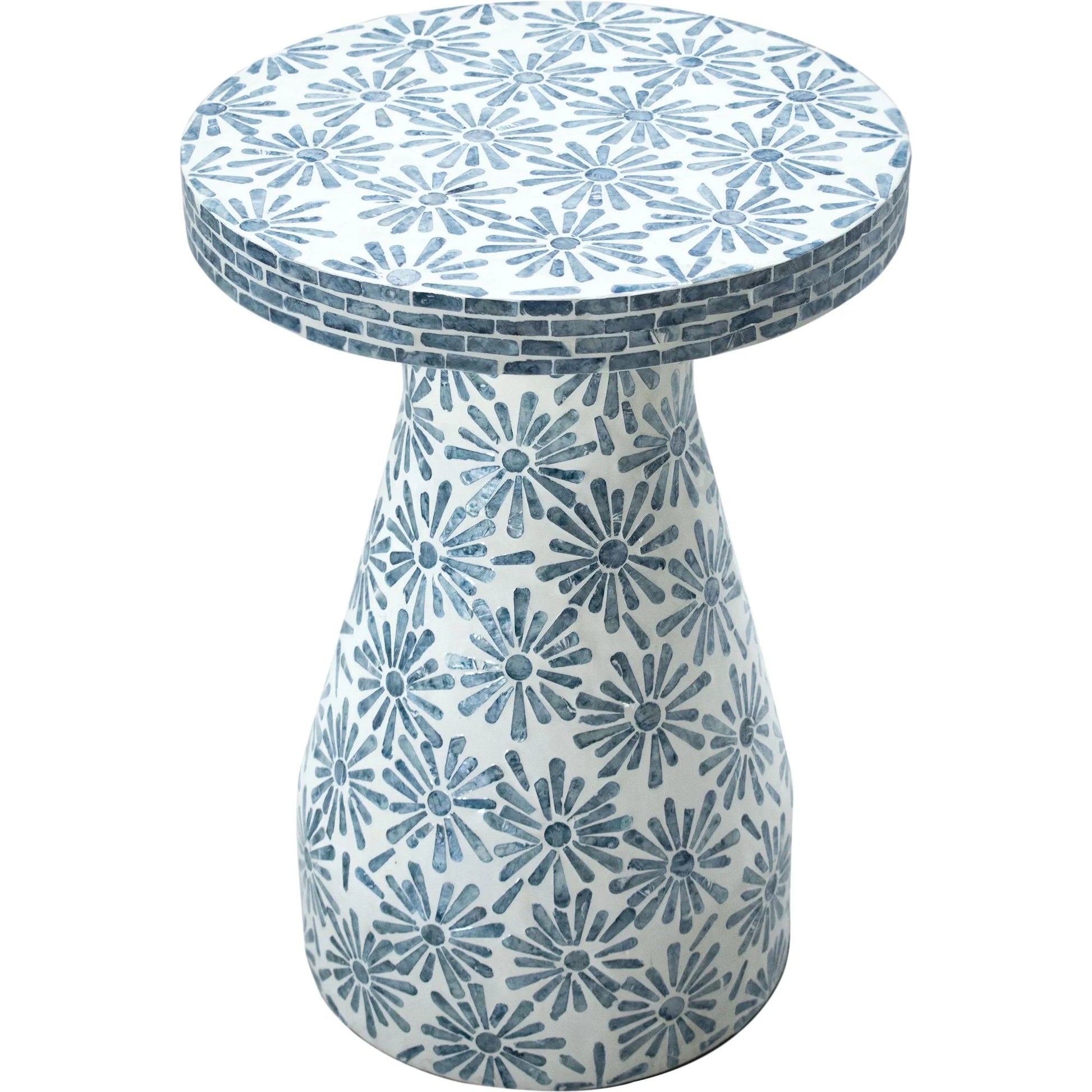 Halio Shell Side Table by TOV Furniture. Made from mdf, shell in a eclectic & global style.