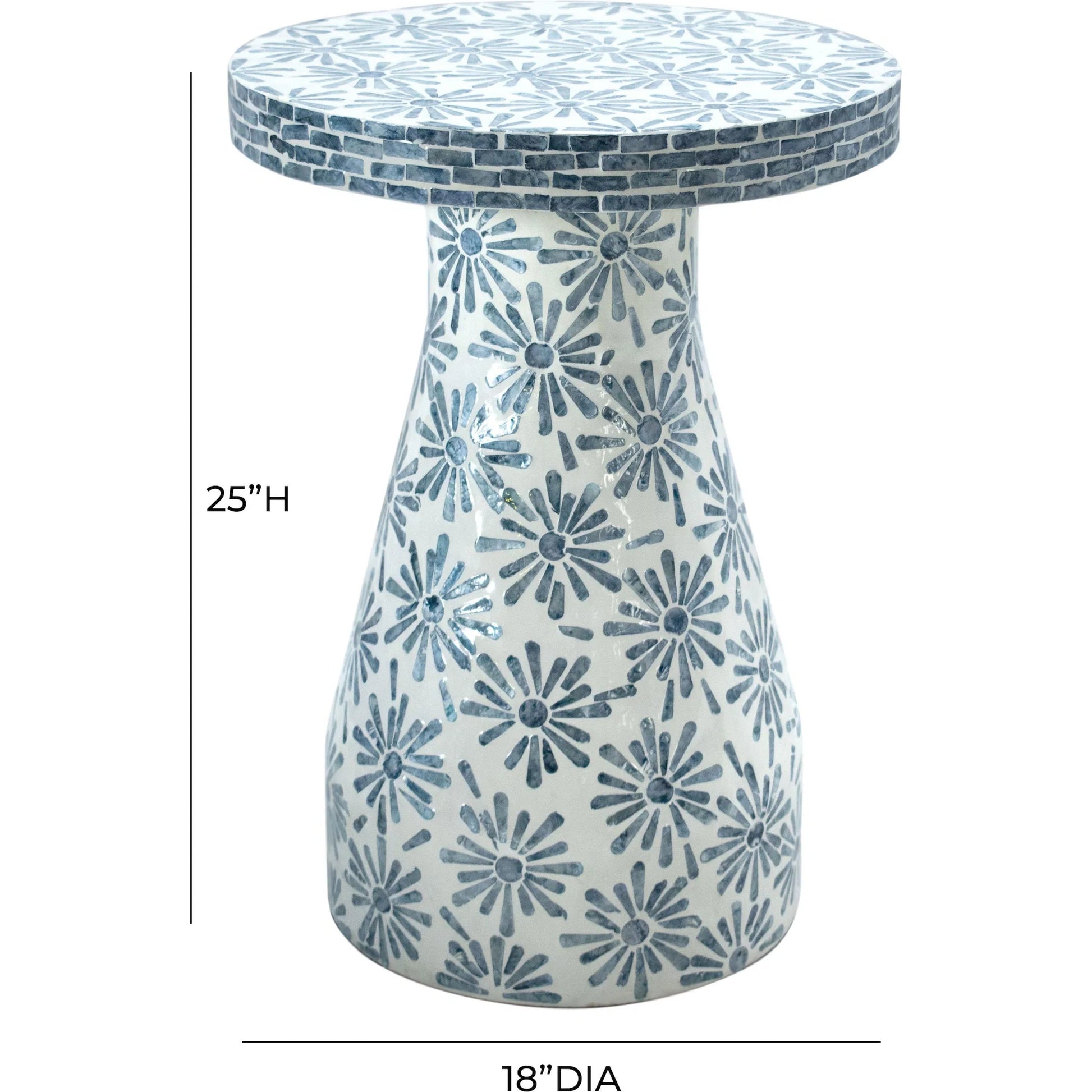 Halio Shell Side Table by TOV Furniture. Made from mdf, shell in a eclectic & global style.