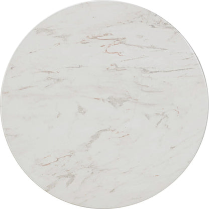 Chip Marble Print Indoor/Outdoor Side Table by TOV Furniture in white. Made from concrete in a modern style.