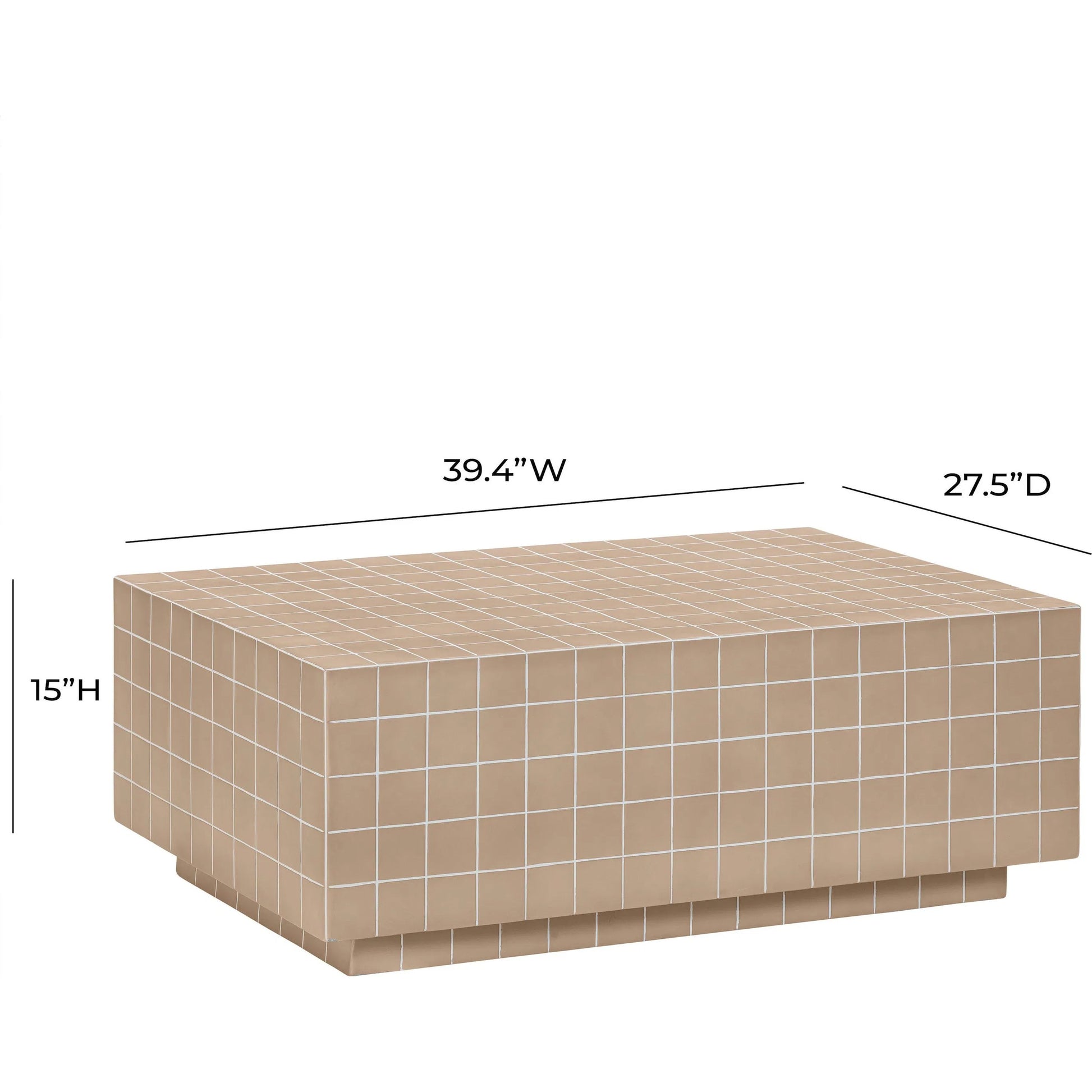 Mixie Tile Indoor / Outdoor Coffee Table by TOV Furniture. Made from concrete in a eclectic & global style.