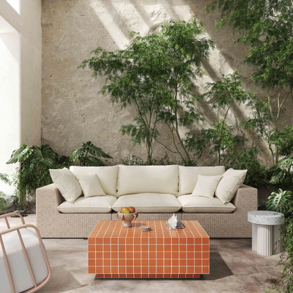 Mixie Tile Indoor / Outdoor Coffee Table by TOV Furniture. Made from concrete in a eclectic & global style.