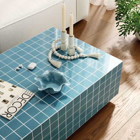 Mixie Tile Indoor / Outdoor Coffee Table by TOV Furniture. Made from concrete in a unique style.