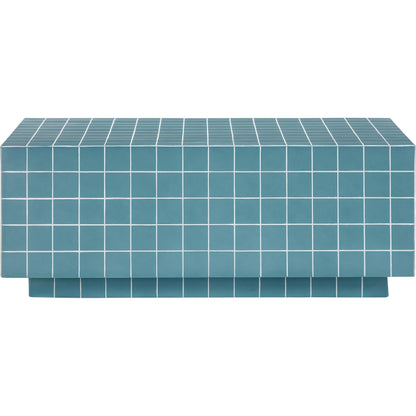 Mixie Tile Indoor / Outdoor Coffee Table by TOV Furniture. Made from concrete in a eclectic & global style.