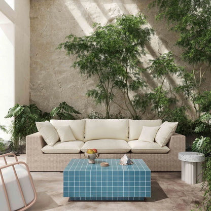 Mixie Tile Indoor / Outdoor Coffee Table by TOV Furniture. Made from concrete in a eclectic & global style.