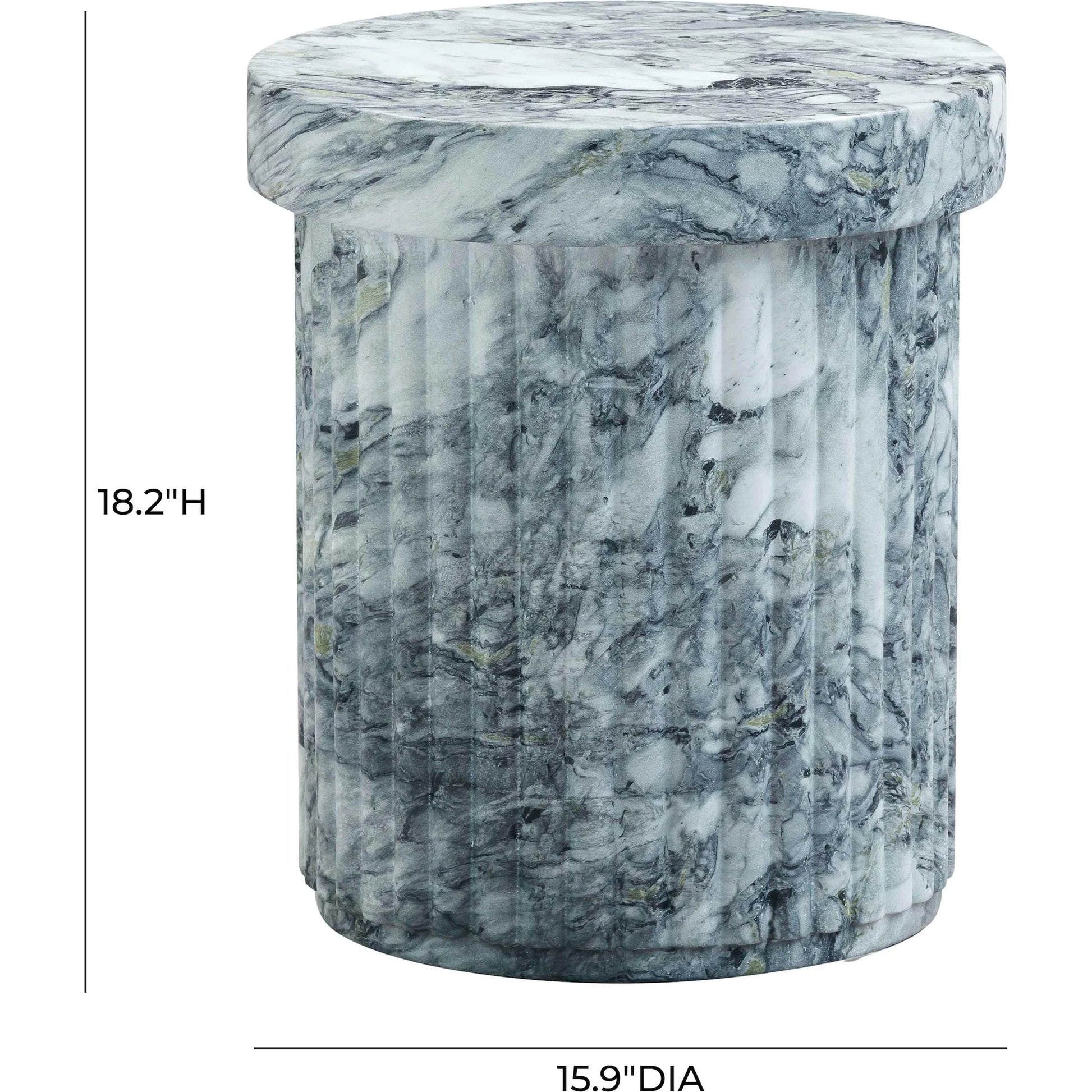 Serafina Marble Pattern Concrete Side Table by TOV Furniture in marble pattern. Made from concrete in a modern style.
