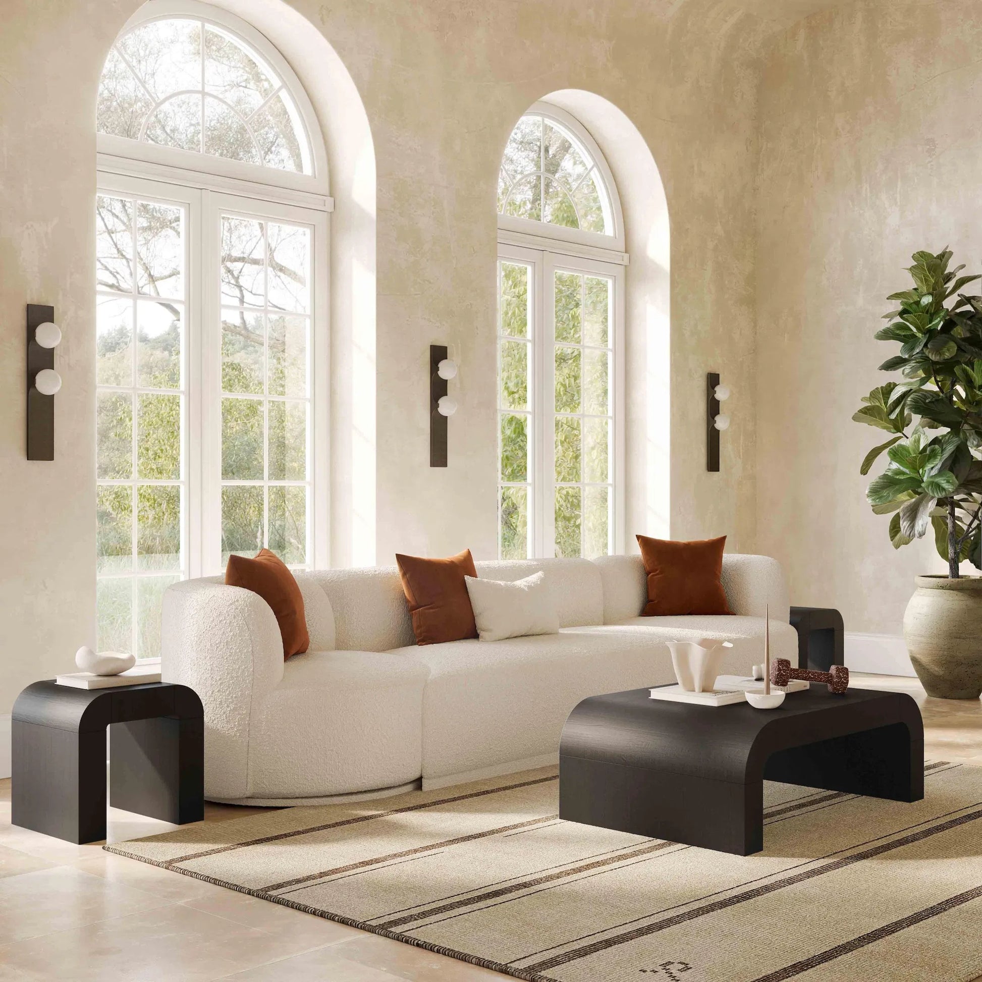 Hump Coffee Table by TOV Furniture. Made from mdf, veneer, wood in a transitional style.