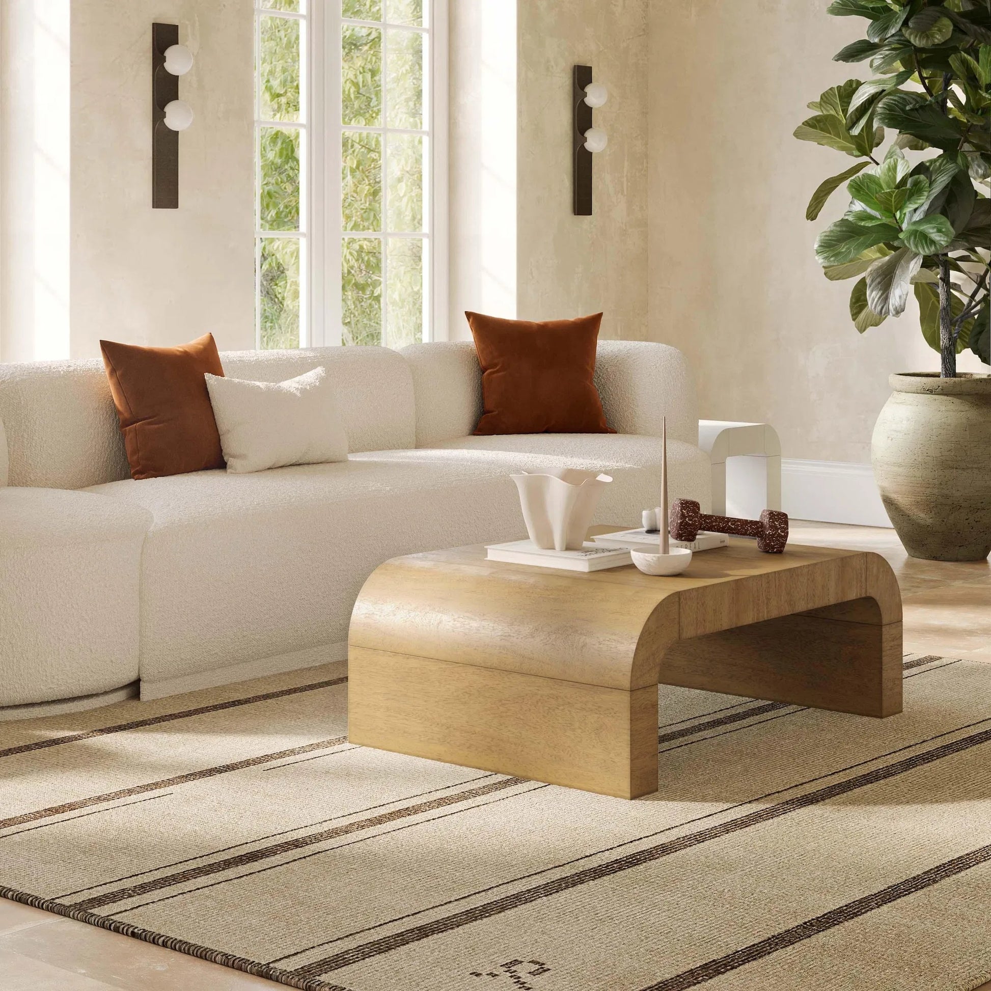 Hump Coffee Table by TOV Furniture. Made from mdf, veneer, wood in a transitional style.