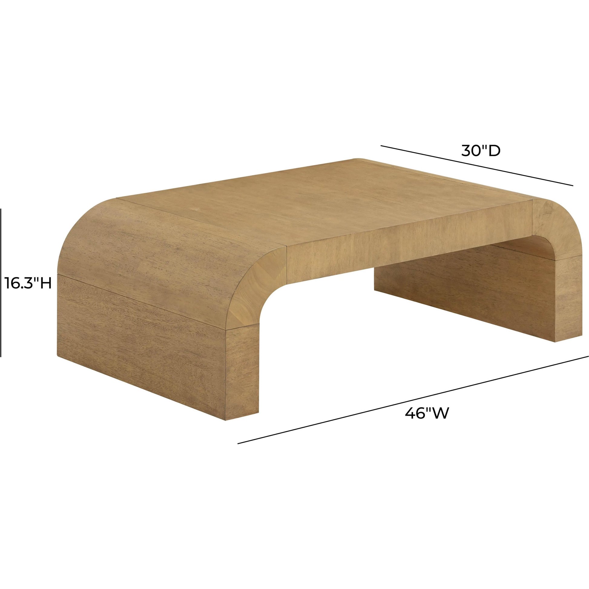 Hump Coffee Table by TOV Furniture. Made from mdf, veneer, wood in a transitional style.