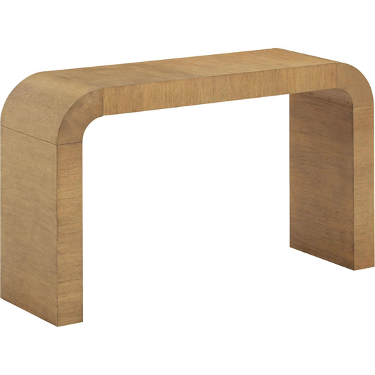 Hump Console Table by TOV Furniture in natural. Made from mdf, veneer, wood in a unique style.