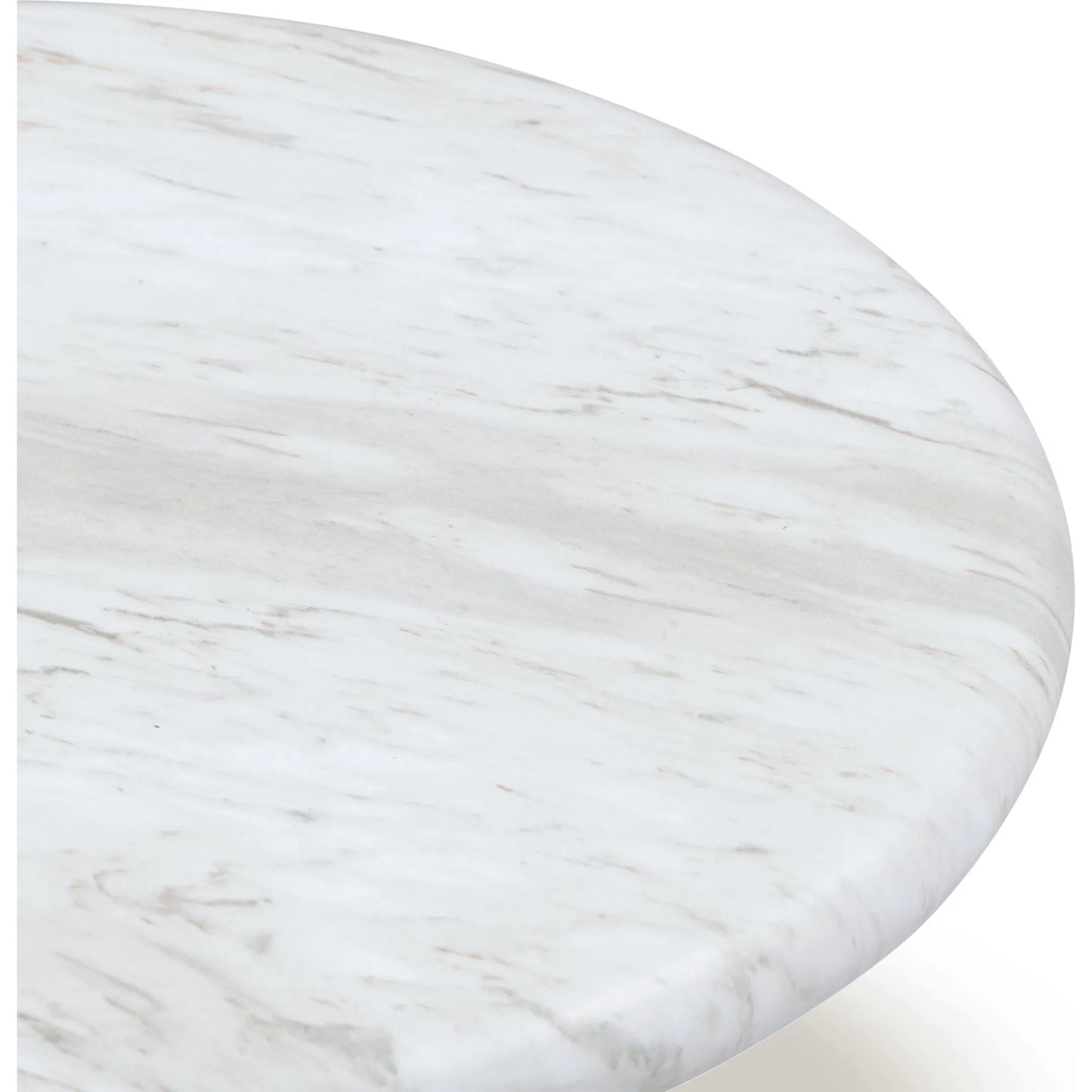 005 SI-2320932 | Closeup | Juju Marble Tall Coffee Table by TOV Furniture in white. Made from concrete in a modern style.