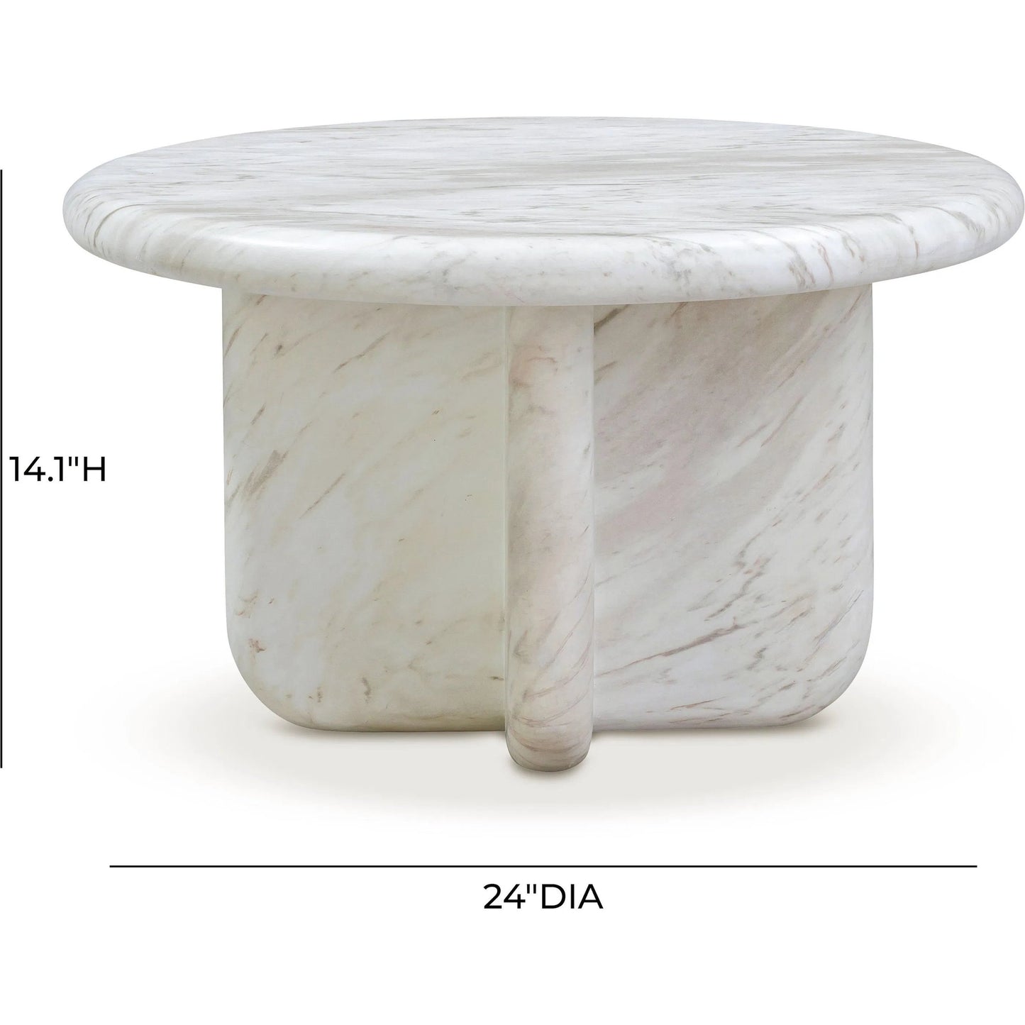 004 SI-2320932 | Additional Silo | Juju Marble Tall Coffee Table by TOV Furniture in white. Made from concrete in a modern style.