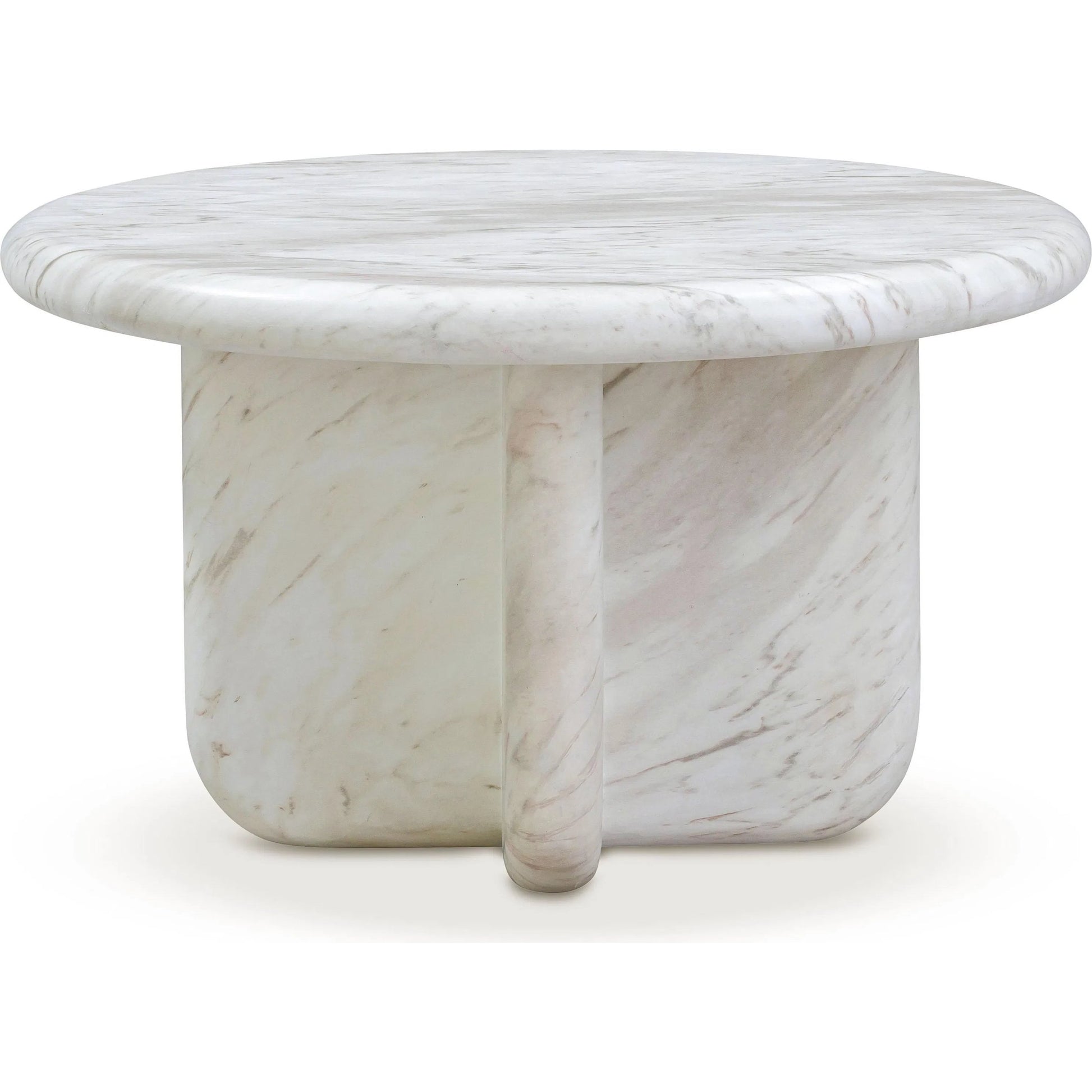 Juju Nesting Marble Coffee Tables by TOV Furniture in white. Made from concrete in a unique style.