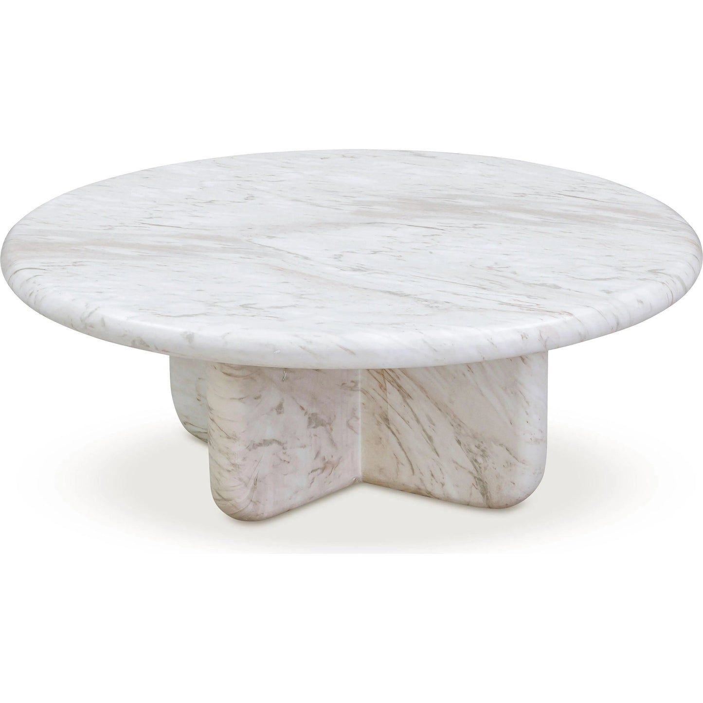 003 SI-2320931 | Unknown | Juju Marble Short Coffee Table by TOV Furniture in white. Made from concrete in a unique style.