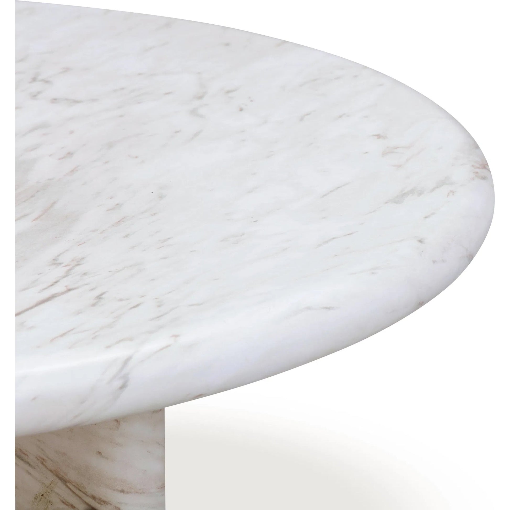 Juju Marble Short Coffee Table by TOV Furniture in white. Made from concrete in a unique style.