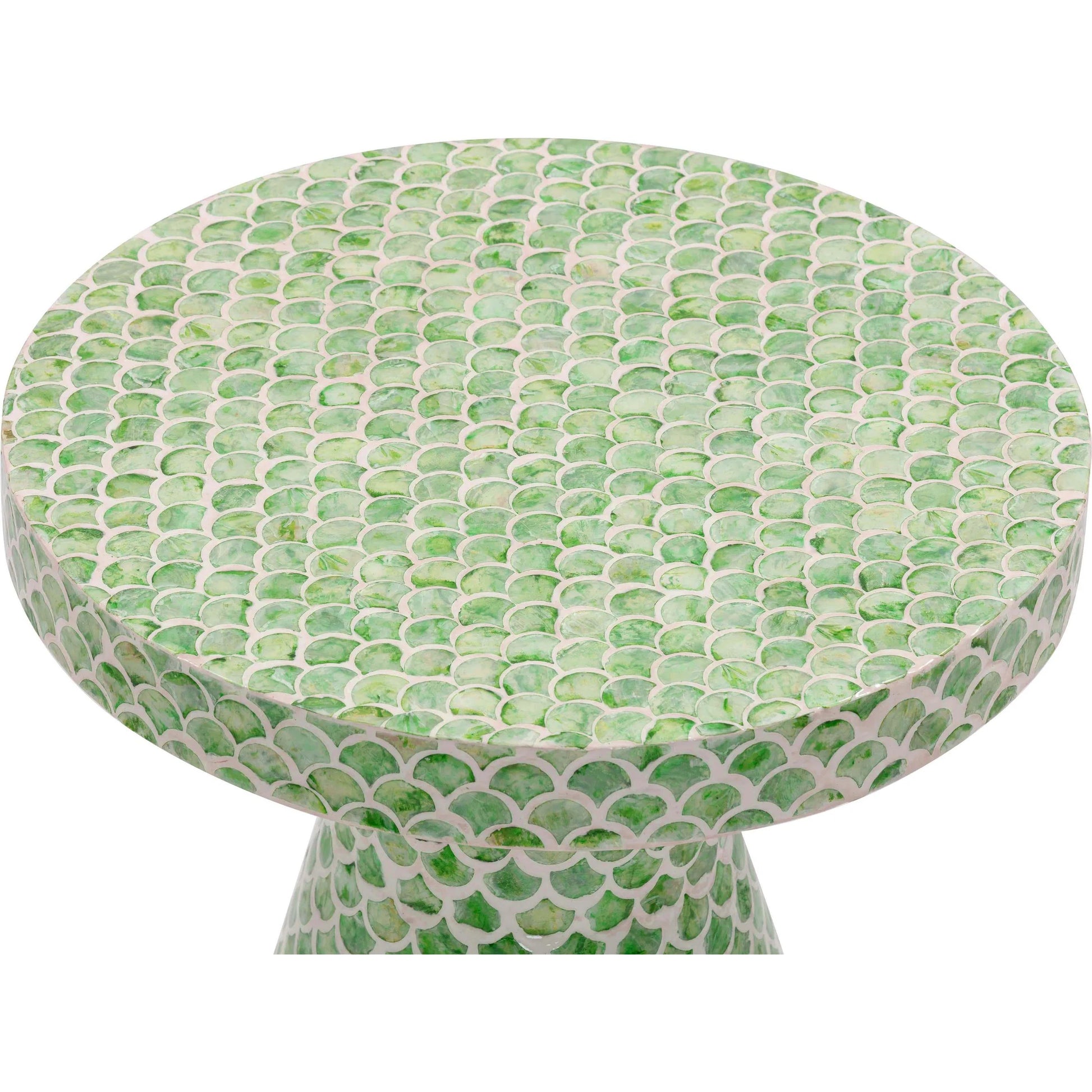 Halio Shell Side Table by TOV Furniture. Made from mdf, shell in a eclectic & global style.