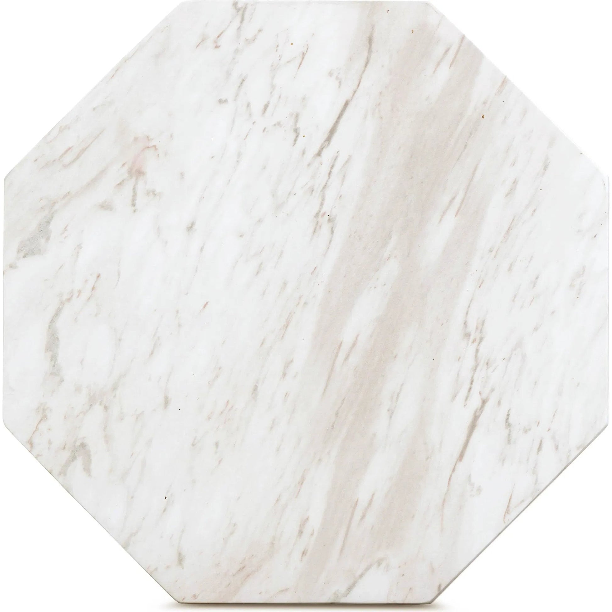 Esme Faux Marble Indoor/Outdoor Round Side Table by TOV Furniture in white. Made from concrete in a modern style.
