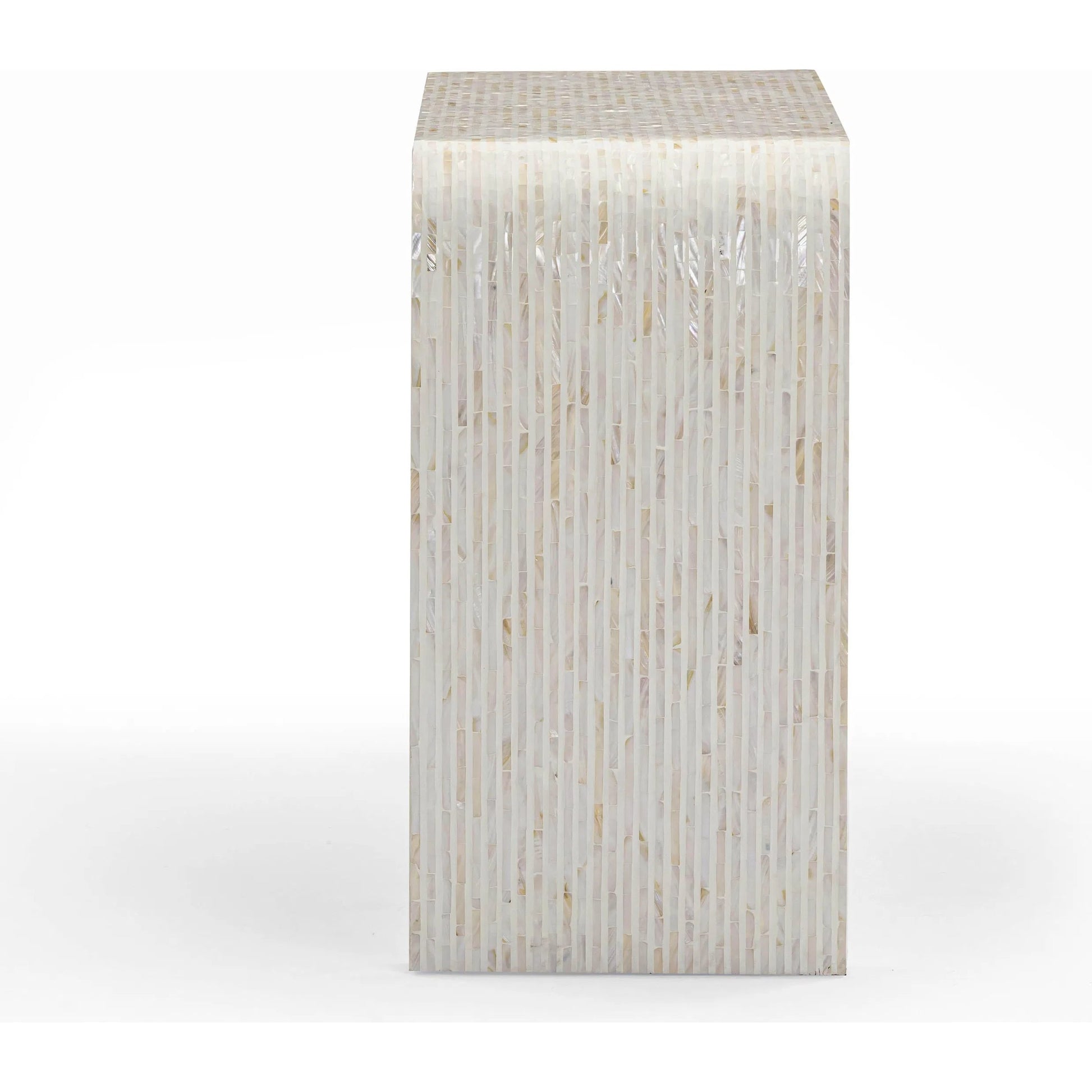 Opus Capiz Shell Console Table by TOV Furniture in cream. Made from mdf, shell in a transitional style.
