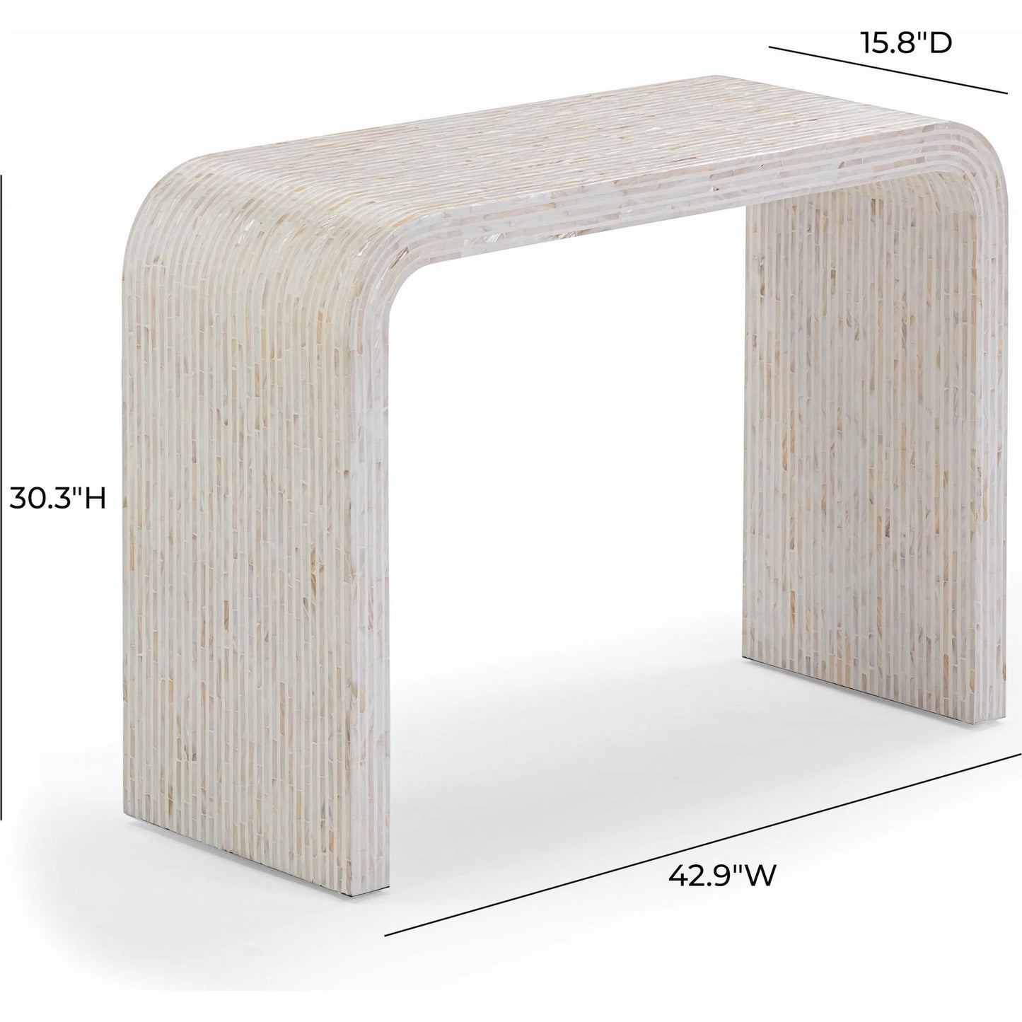 004 SI-2356334 | Additional Silo | Opus Capiz Shell Console Table by TOV Furniture in cream. Made from mdf, shell in a transitional style.