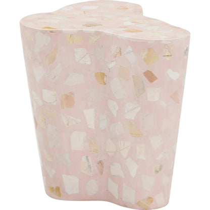Slab Terrazzo Indoor/Outdoor Side Table by TOV Furniture. Made from concrete, stone in a modern style.