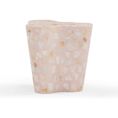 Slab Terrazzo Indoor/Outdoor Side Table by TOV Furniture. Made from concrete, stone in a modern style.