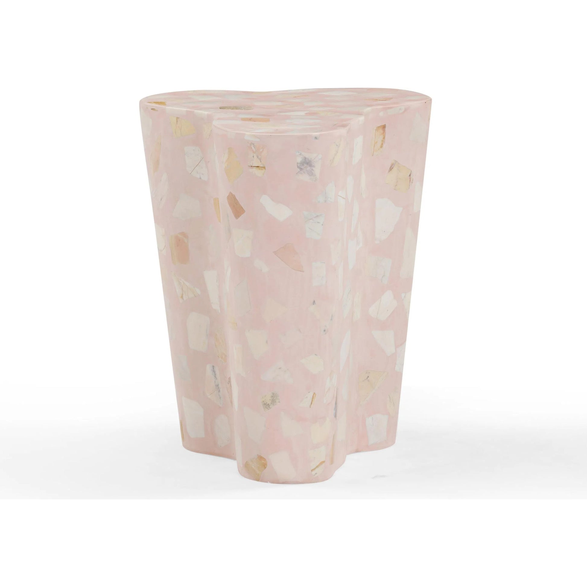 Slab Terrazzo Indoor/Outdoor Side Table by TOV Furniture. Made from concrete, stone in a modern style.