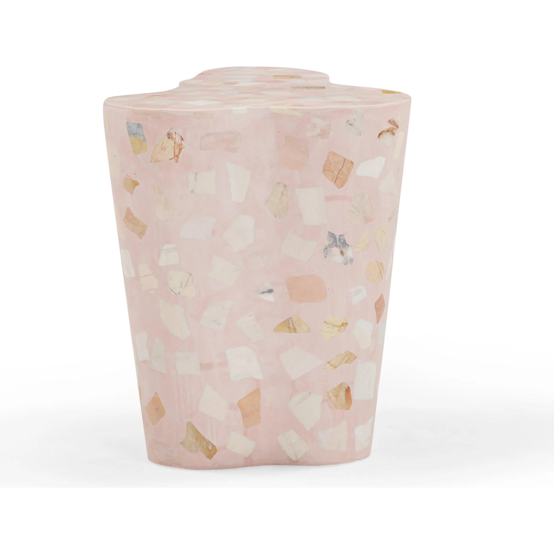 Slab Terrazzo Indoor/Outdoor Side Table by TOV Furniture. Made from concrete, stone in a modern style.
