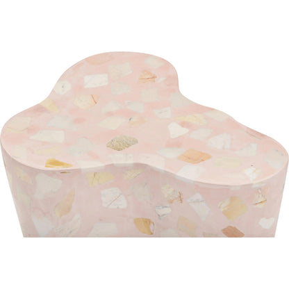 Slab Terrazzo Indoor/Outdoor Side Table by TOV Furniture. Made from concrete, stone in a modern style.