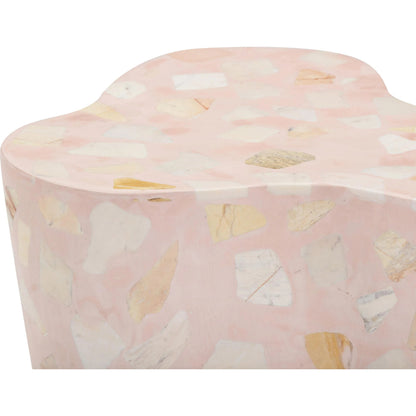 Slab Terrazzo Indoor/Outdoor Side Table by TOV Furniture. Made from concrete, stone in a modern style.