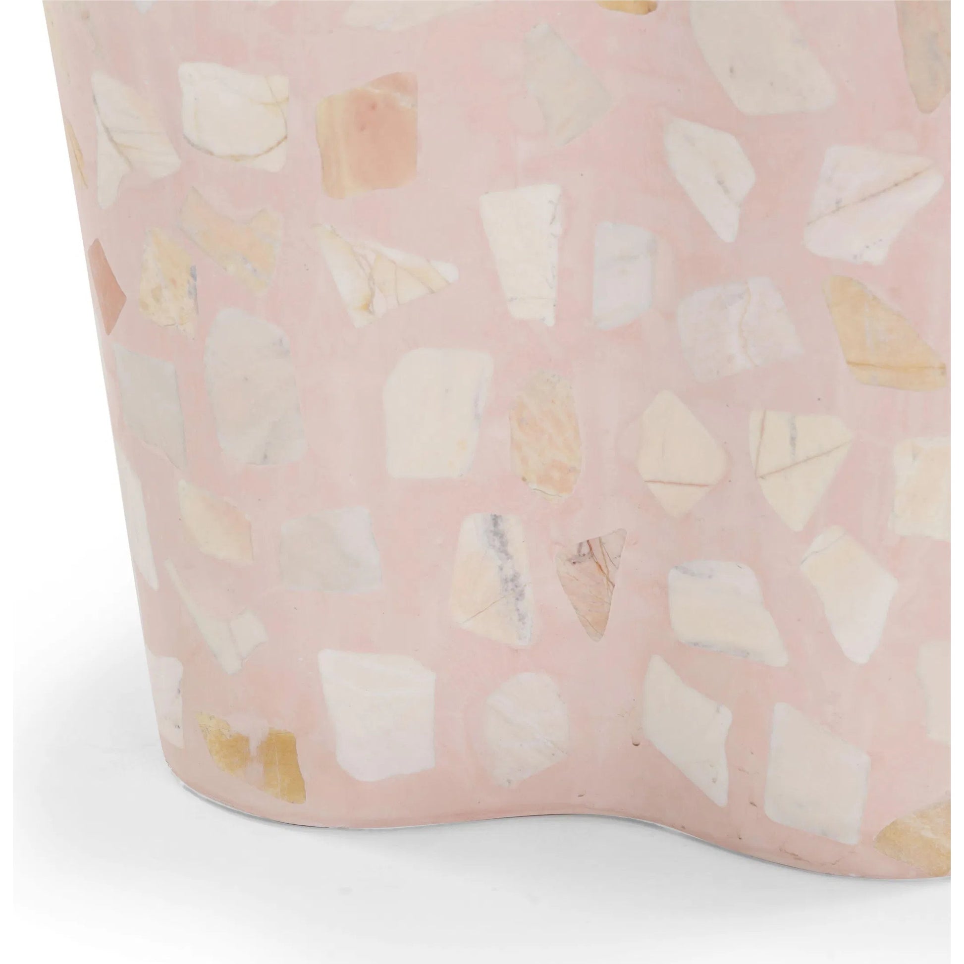 Slab Terrazzo Indoor/Outdoor Side Table by TOV Furniture. Made from concrete, stone in a modern style.