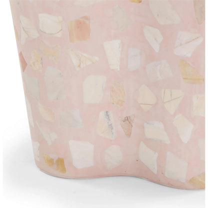 Slab Terrazzo Indoor/Outdoor Side Table by TOV Furniture. Made from concrete, stone in a modern style.