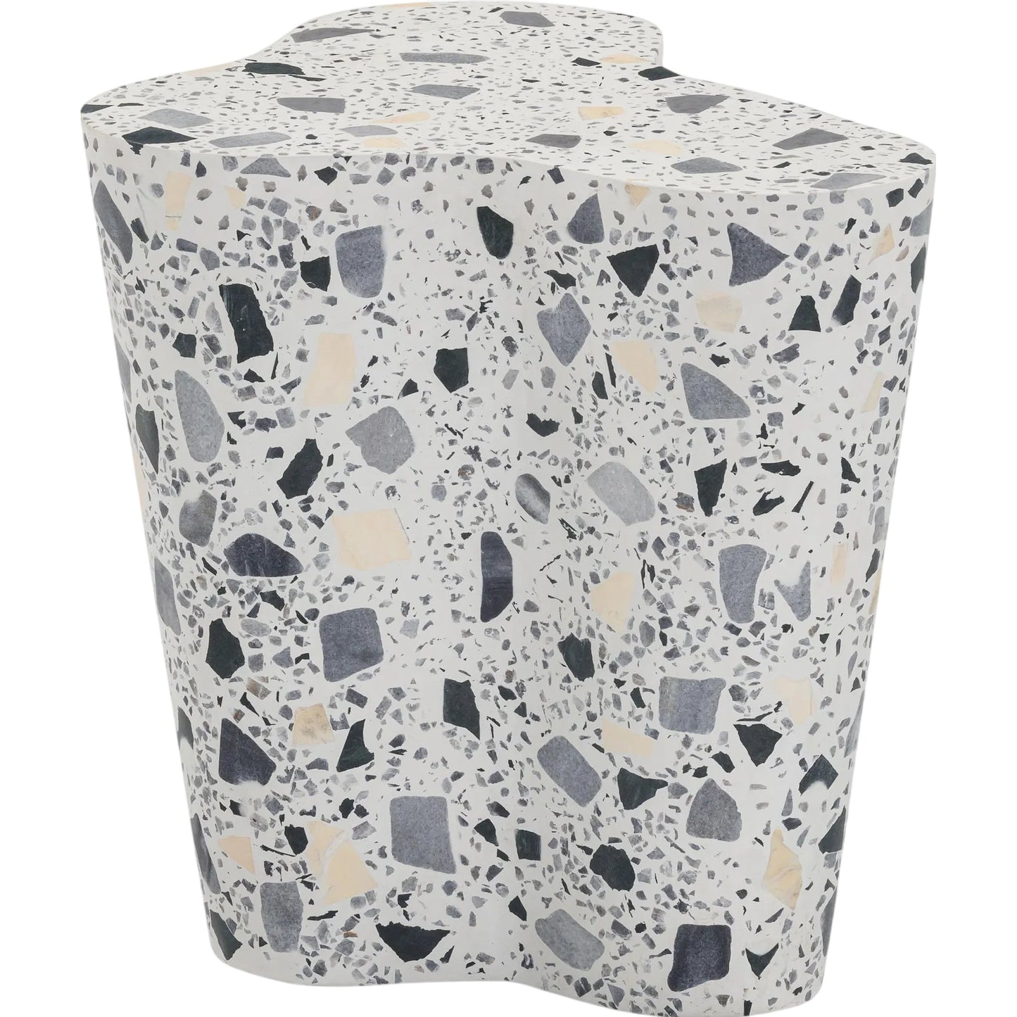 000 SI-2356356 | Primary Silo | Slab Terrazzo Indoor/Outdoor Side Table by TOV Furniture. Made from concrete, stone in a modern style.