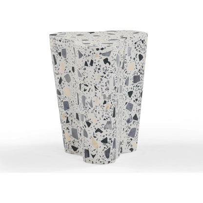 Slab Terrazzo Indoor/Outdoor Side Table by TOV Furniture. Made from concrete, stone in a modern style.